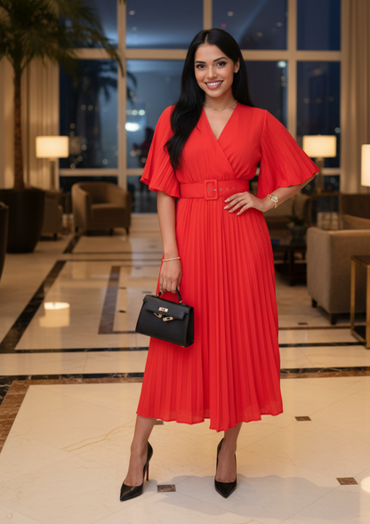 Phoebe Dress: Red - Fiesta Resortwear