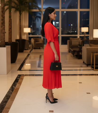 Phoebe Dress: Red - Fiesta Resortwear
