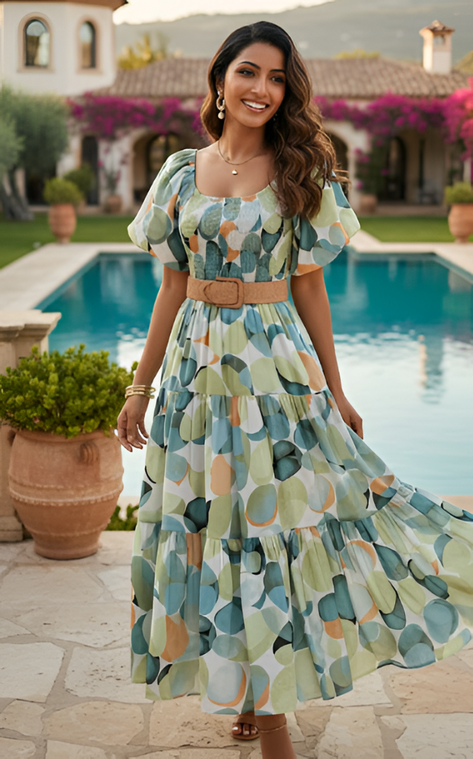 Bubbly Dress: Circles - Fiesta Resortwear