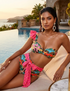 Pink Ruffled High Waited Bikini - Fiesta Resortwear