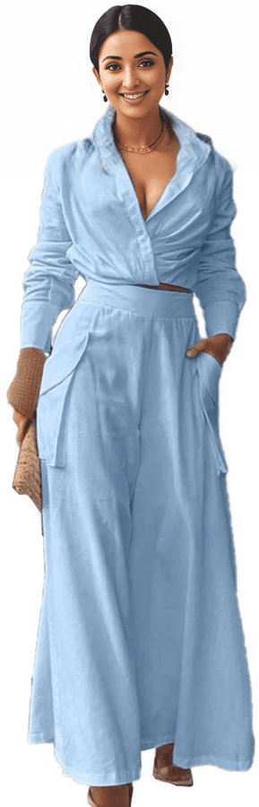 Matty Coord Set: Blue - Fiesta Resortwear
